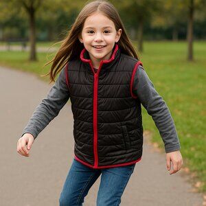Pepperts! by Heidi Klum Girls black sleeveless puffer jacket